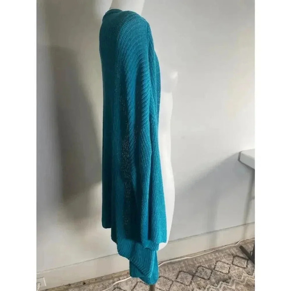 Women's Chicos Blue Oversized Batwing Sleeve Open Front Cardigan Sweater XXL 129 - Picture 5 of 9